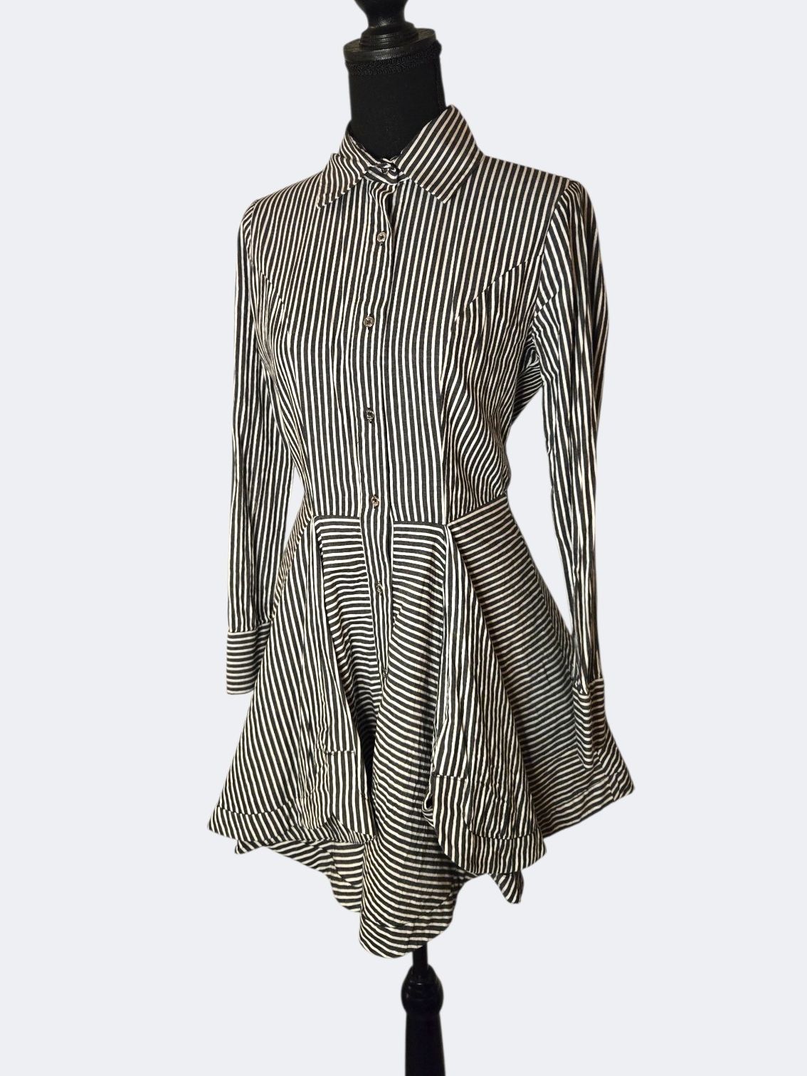 Bebe Striped Black And White Pirate Shirt Mini Dress!